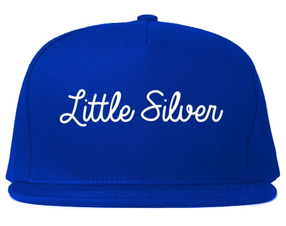 Little Silver New Jersey NJ Script Mens Snapback Hat Royal Blue