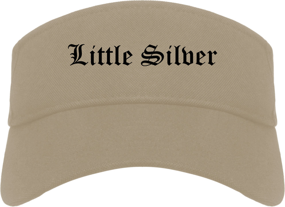 Little Silver New Jersey NJ Old English Mens Visor Cap Hat Khaki