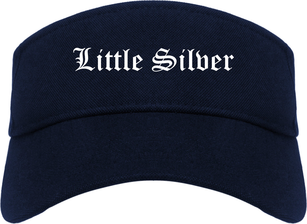 Little Silver New Jersey NJ Old English Mens Visor Cap Hat Navy Blue