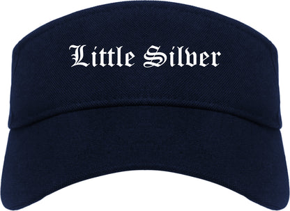 Little Silver New Jersey NJ Old English Mens Visor Cap Hat Navy Blue