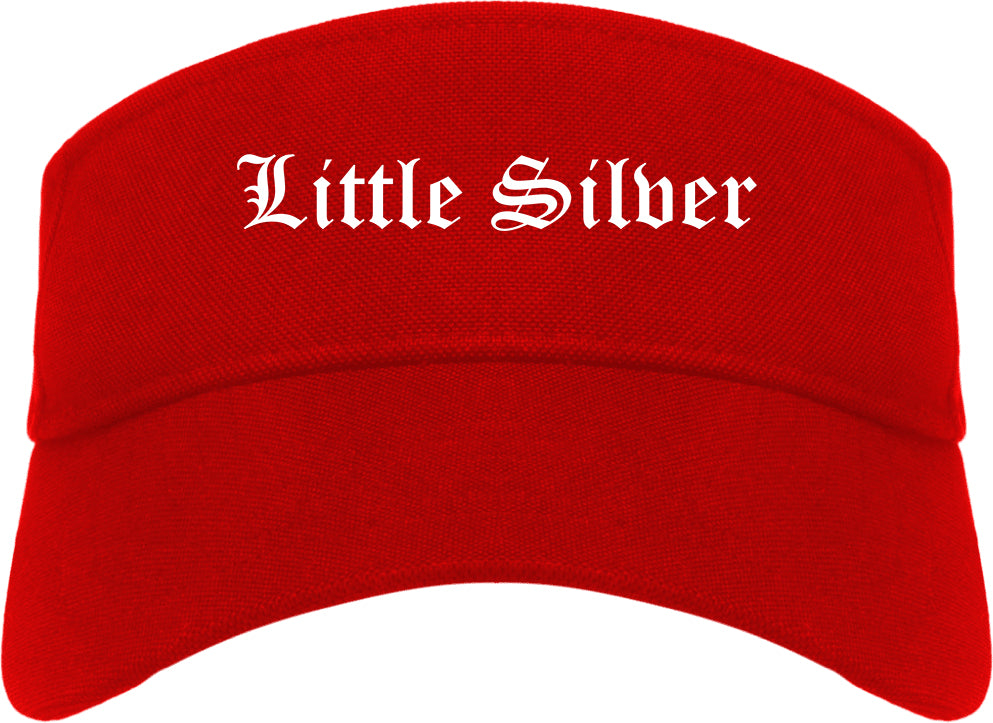 Little Silver New Jersey NJ Old English Mens Visor Cap Hat Red