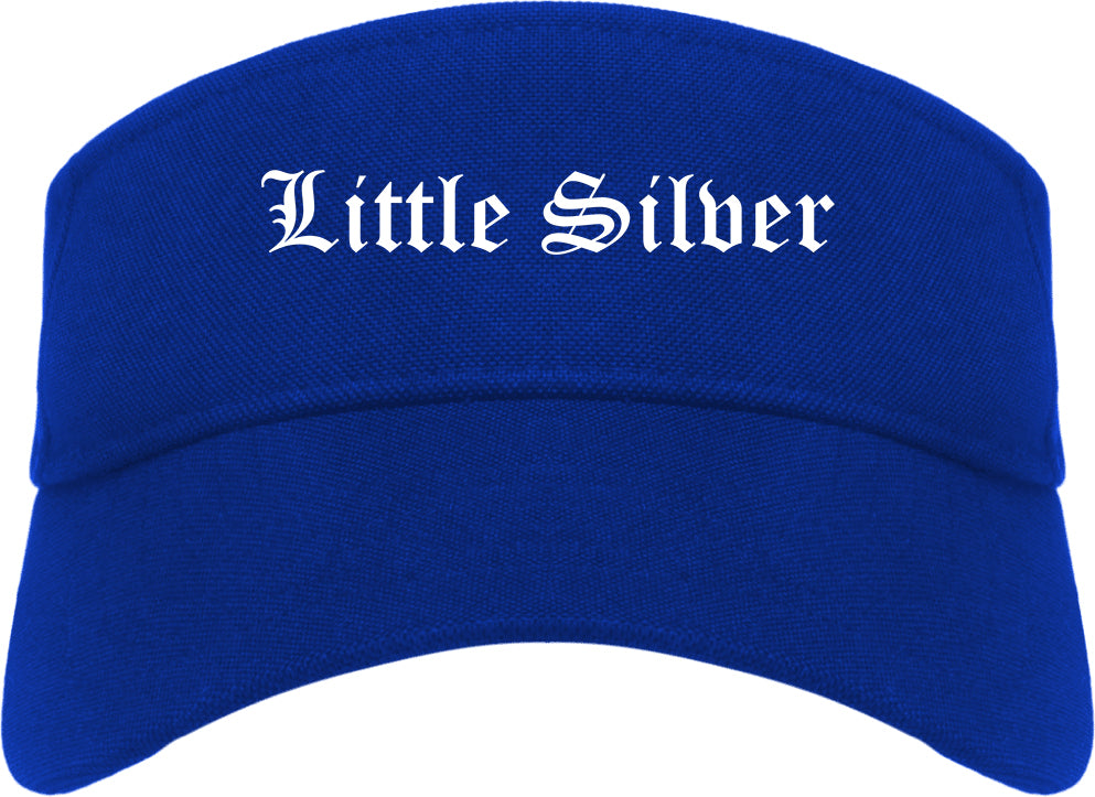Little Silver New Jersey NJ Old English Mens Visor Cap Hat Royal Blue