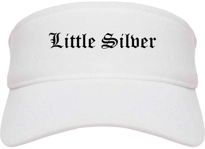 Little Silver New Jersey NJ Old English Mens Visor Cap Hat White