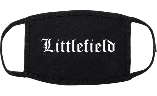 Littlefield Texas TX Old English Cotton Face Mask Black