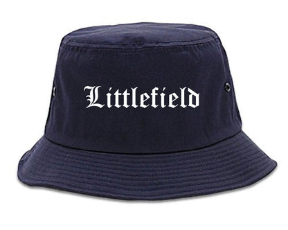 Littlefield Texas TX Old English Mens Bucket Hat Navy Blue
