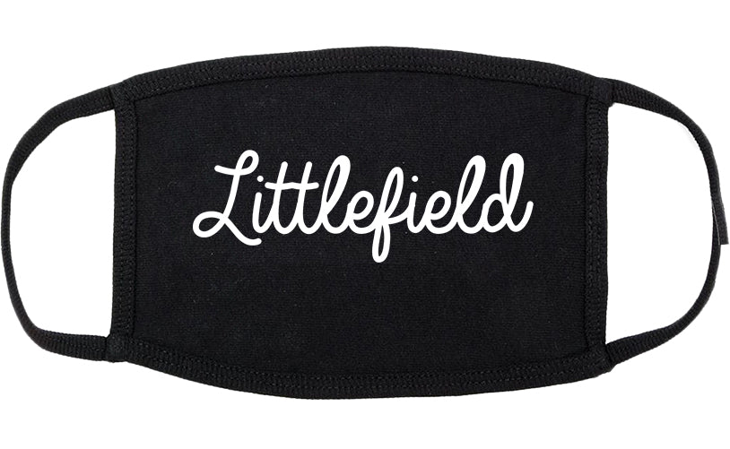 Littlefield Texas TX Script Cotton Face Mask Black