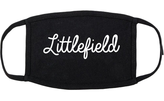 Littlefield Texas TX Script Cotton Face Mask Black