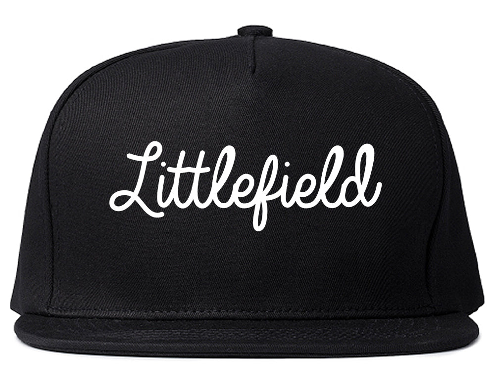 Littlefield Texas TX Script Mens Snapback Hat Black