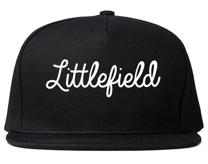 Littlefield Texas TX Script Mens Snapback Hat Black