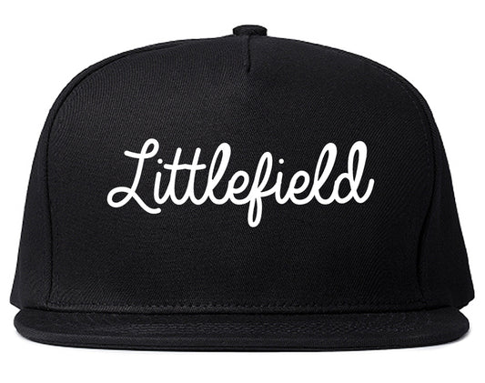 Littlefield Texas TX Script Mens Snapback Hat Black