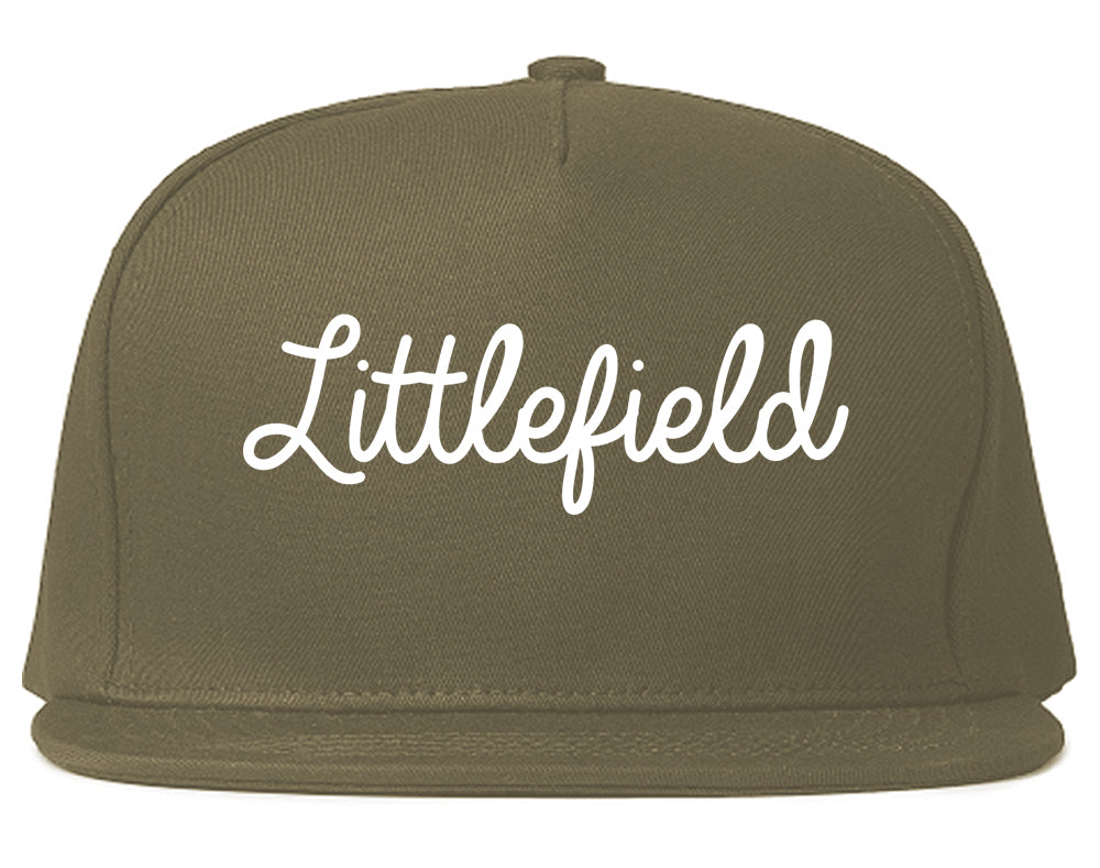 Littlefield Texas TX Script Mens Snapback Hat Grey