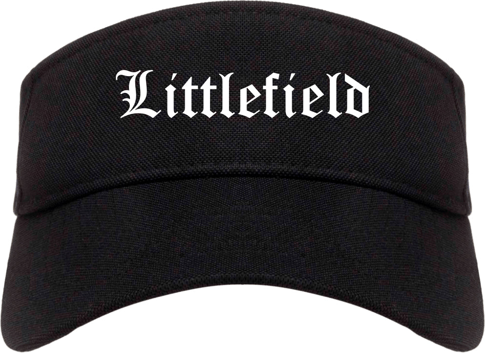 Littlefield Texas TX Old English Mens Visor Cap Hat Black