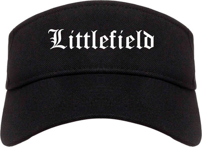 Littlefield Texas TX Old English Mens Visor Cap Hat Black