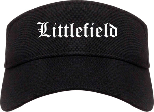 Littlefield Texas TX Old English Mens Visor Cap Hat Black