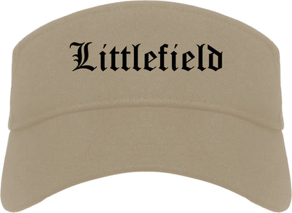 Littlefield Texas TX Old English Mens Visor Cap Hat Khaki