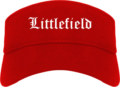 Littlefield Texas TX Old English Mens Visor Cap Hat Red