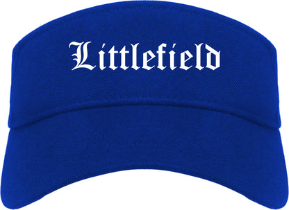 Littlefield Texas TX Old English Mens Visor Cap Hat Royal Blue