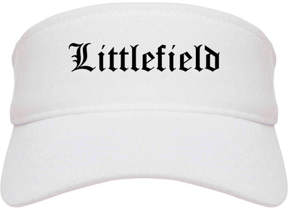 Littlefield Texas TX Old English Mens Visor Cap Hat White