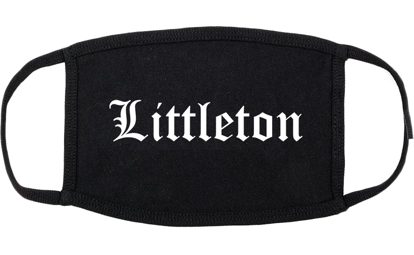 Littleton Colorado CO Old English Cotton Face Mask Black