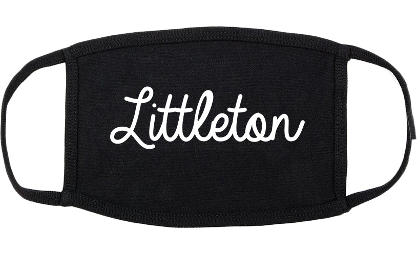 Littleton Colorado CO Script Cotton Face Mask Black