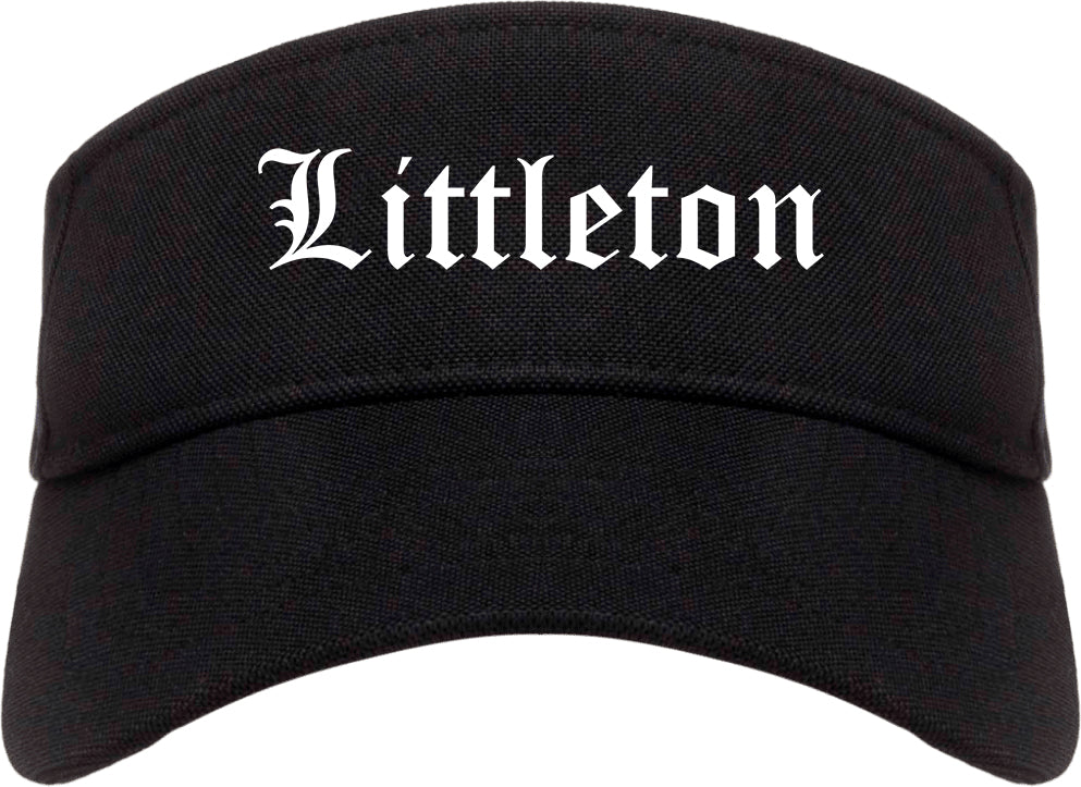 Littleton Colorado CO Old English Mens Visor Cap Hat Black