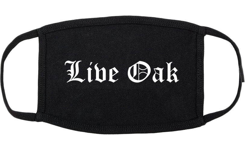 Live Oak California CA Old English Cotton Face Mask Black