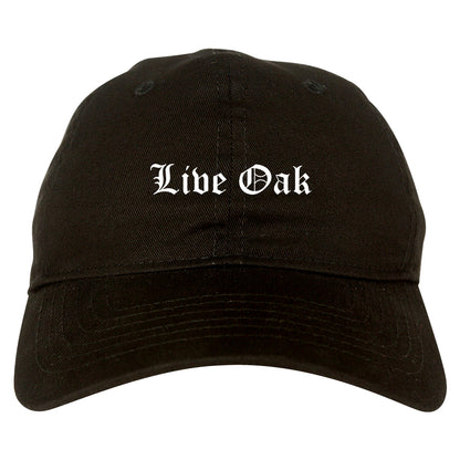 Live Oak California CA Old English Mens Dad Hat Baseball Cap Black