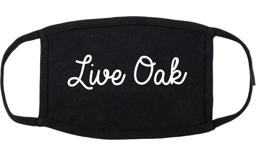 Live Oak California CA Script Cotton Face Mask Black