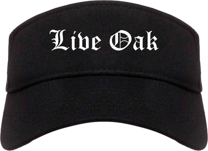 Live Oak California CA Old English Mens Visor Cap Hat Black