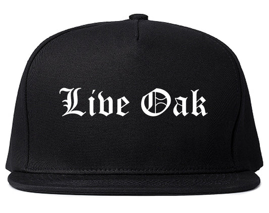 Live Oak Florida FL Old English Mens Snapback Hat Black