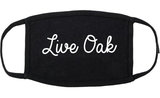 Live Oak Texas TX Script Cotton Face Mask Black