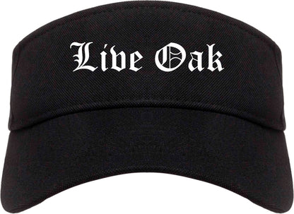 Live Oak Texas TX Old English Mens Visor Cap Hat Black