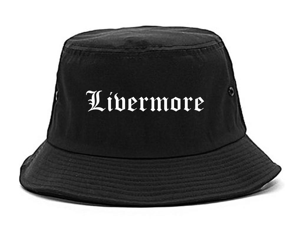 Livermore California CA Old English Mens Bucket Hat Black