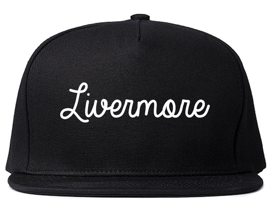 Livermore California CA Script Mens Snapback Hat Black