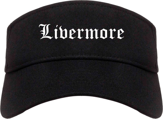 Livermore California CA Old English Mens Visor Cap Hat Black