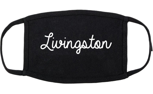 Livingston Montana MT Script Cotton Face Mask Black