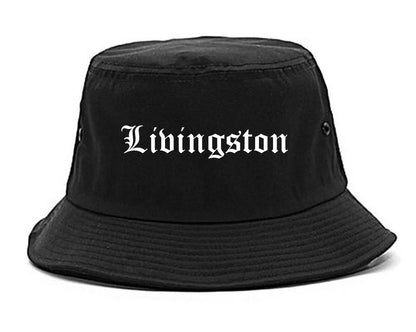 Livingston Texas TX Old English Mens Bucket Hat Black
