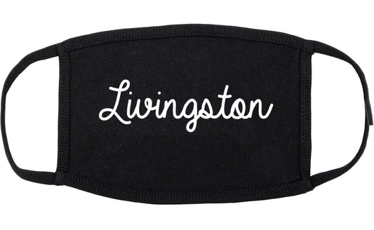 Livingston Texas TX Script Cotton Face Mask Black