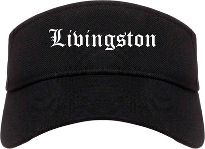 Livingston Texas TX Old English Mens Visor Cap Hat Black