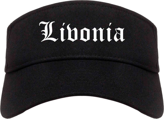 Livonia Michigan MI Old English Mens Visor Cap Hat Black