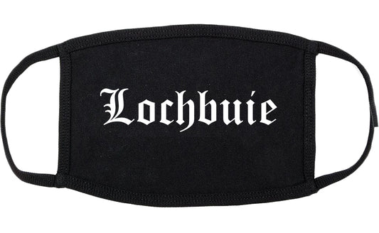 Lochbuie Colorado CO Old English Cotton Face Mask Black