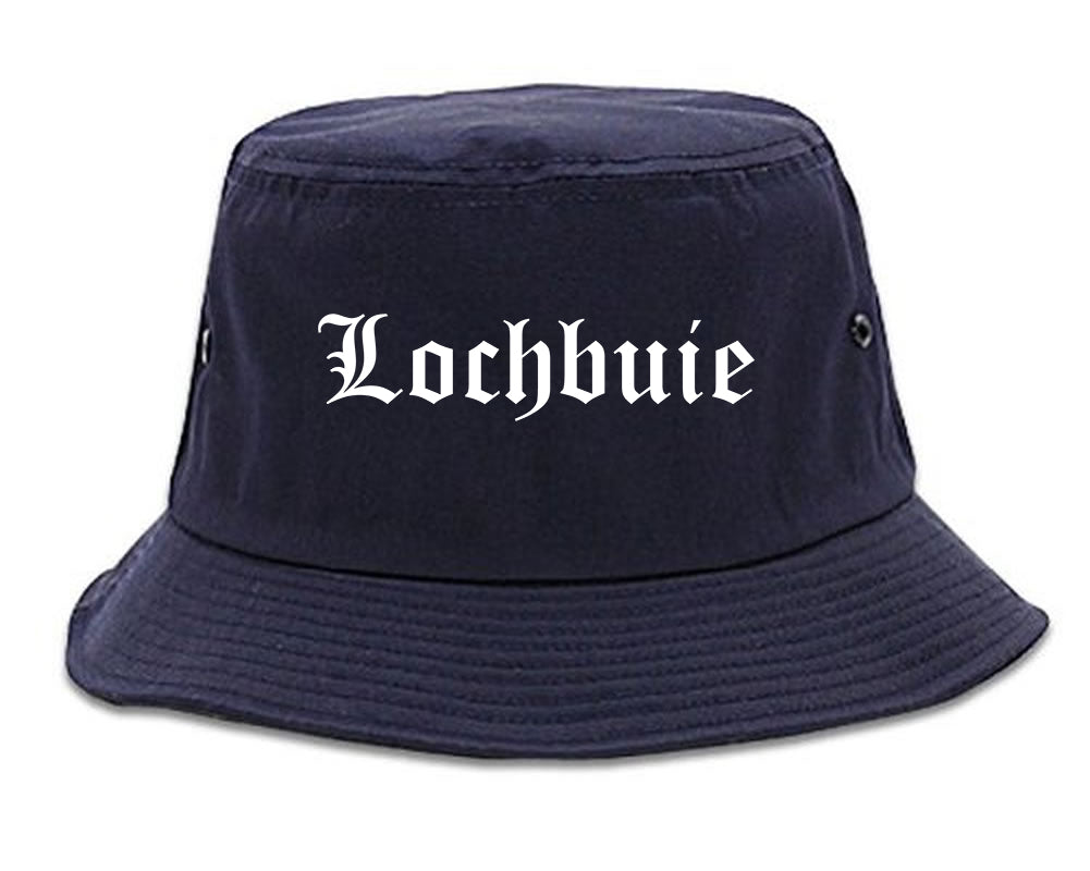 Lochbuie Colorado CO Old English Mens Bucket Hat Navy Blue