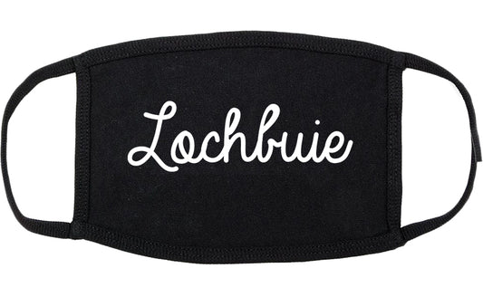 Lochbuie Colorado CO Script Cotton Face Mask Black
