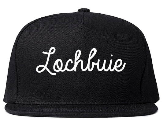Lochbuie Colorado CO Script Mens Snapback Hat Black