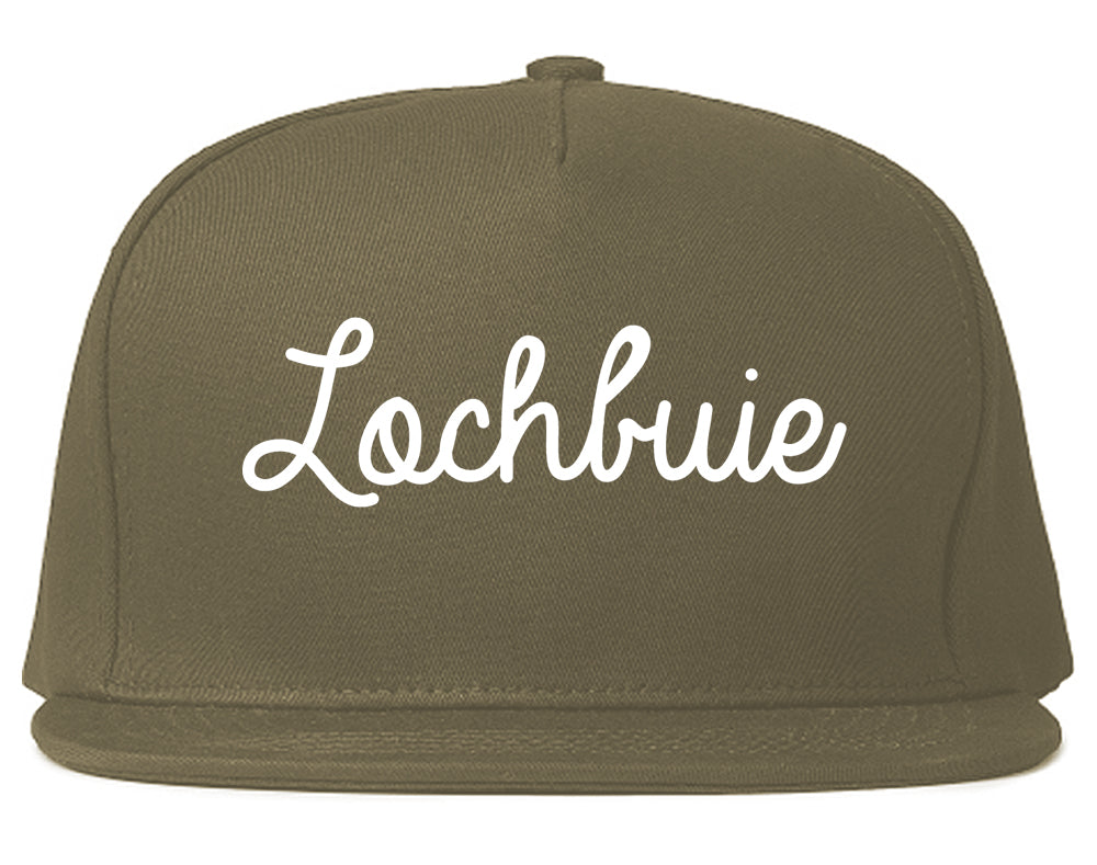 Lochbuie Colorado CO Script Mens Snapback Hat Grey