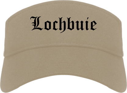 Lochbuie Colorado CO Old English Mens Visor Cap Hat Khaki