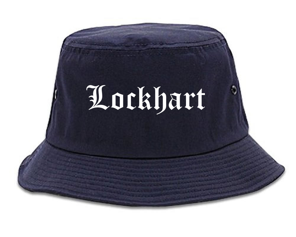 Lockhart Texas TX Old English Mens Bucket Hat Navy Blue