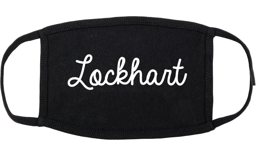 Lockhart Texas TX Script Cotton Face Mask Black