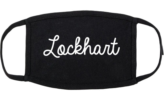 Lockhart Texas TX Script Cotton Face Mask Black