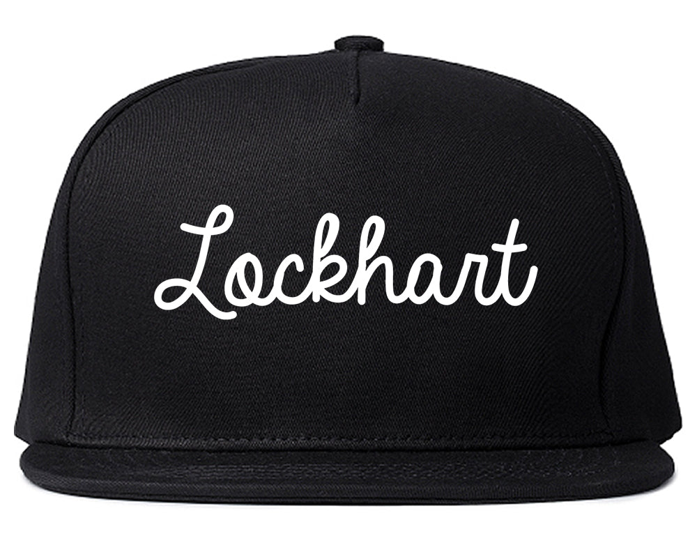 Lockhart Texas TX Script Mens Snapback Hat Black